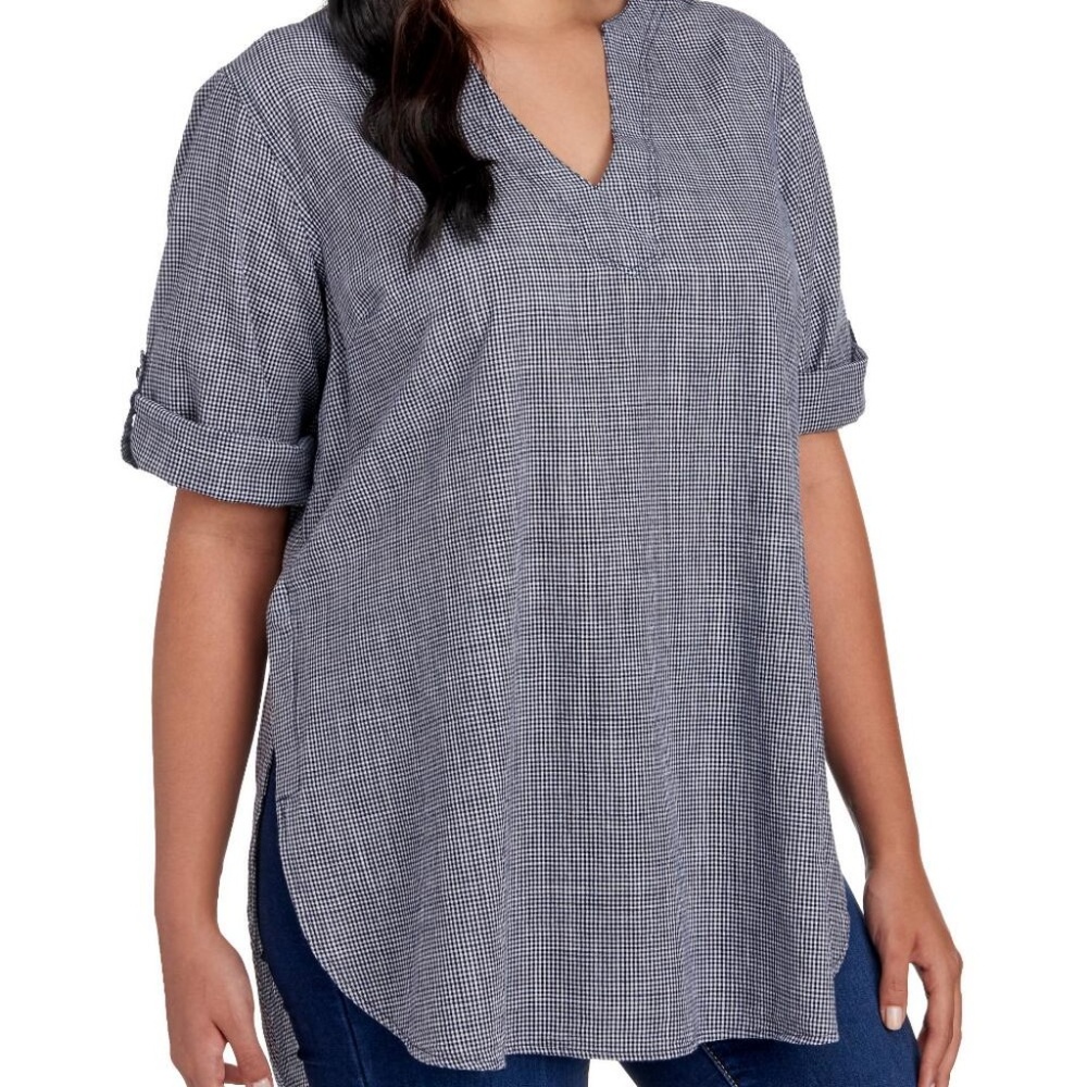 LIFE STYLE WOMAN Women's Plus Size Gauzy TOP